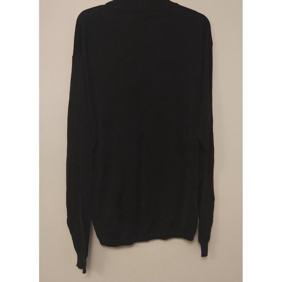 Domani Platinum Shirt Henley Vintage 90s Black Long Sleeve Cotton Rayon Mens XXL - Picture 8 of 13